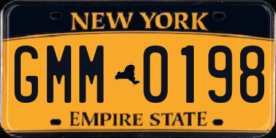 NY license plate GMM0198