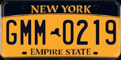 NY license plate GMM0219