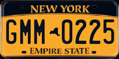 NY license plate GMM0225