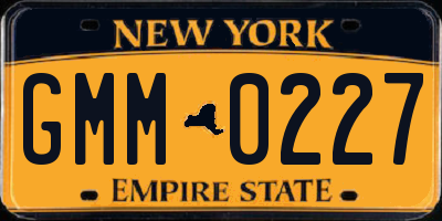 NY license plate GMM0227