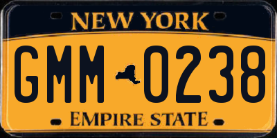 NY license plate GMM0238