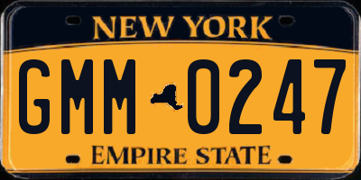NY license plate GMM0247