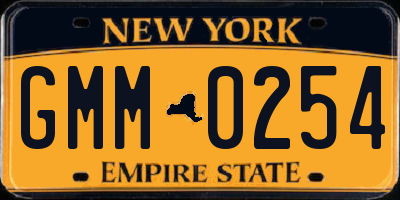 NY license plate GMM0254