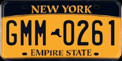 NY license plate GMM0261