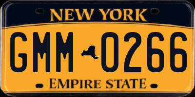 NY license plate GMM0266