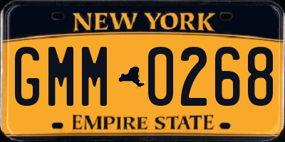 NY license plate GMM0268