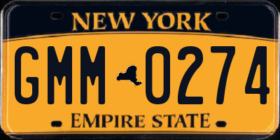 NY license plate GMM0274