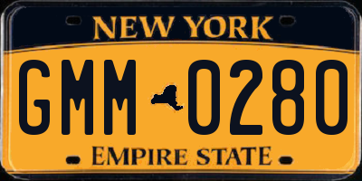 NY license plate GMM0280