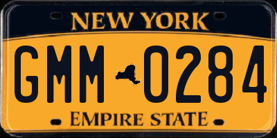 NY license plate GMM0284