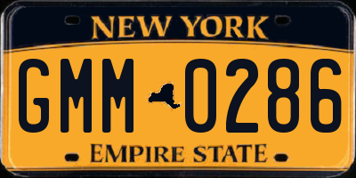 NY license plate GMM0286