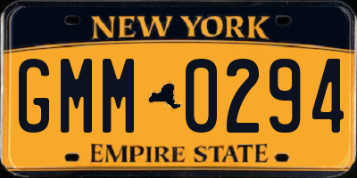 NY license plate GMM0294