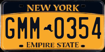 NY license plate GMM0354