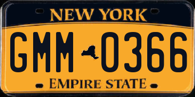 NY license plate GMM0366