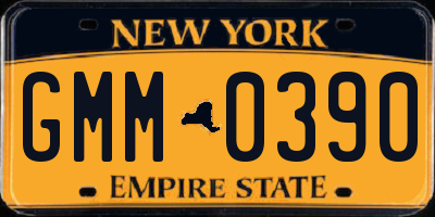 NY license plate GMM0390