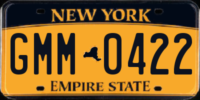 NY license plate GMM0422