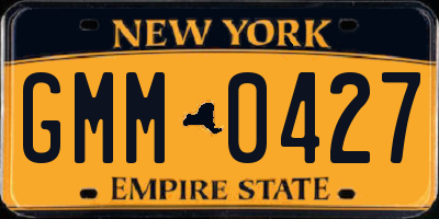 NY license plate GMM0427