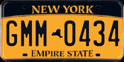 NY license plate GMM0434