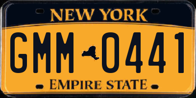 NY license plate GMM0441