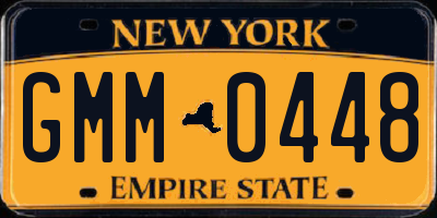 NY license plate GMM0448