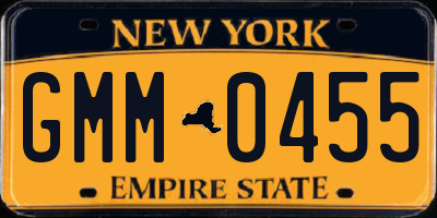 NY license plate GMM0455