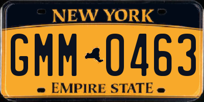 NY license plate GMM0463