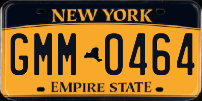 NY license plate GMM0464