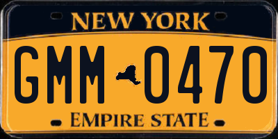 NY license plate GMM0470