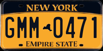NY license plate GMM0471
