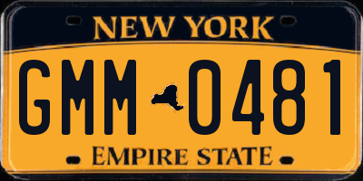 NY license plate GMM0481