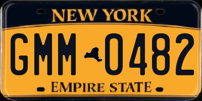 NY license plate GMM0482