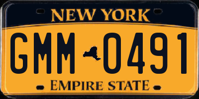 NY license plate GMM0491