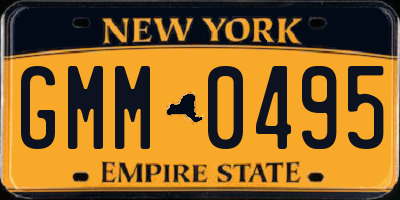 NY license plate GMM0495