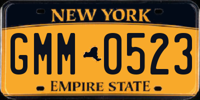 NY license plate GMM0523
