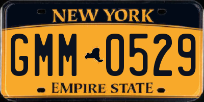 NY license plate GMM0529