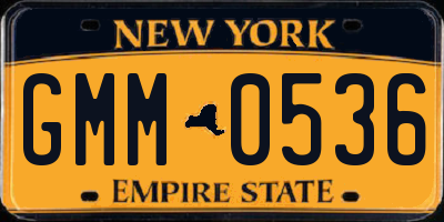 NY license plate GMM0536