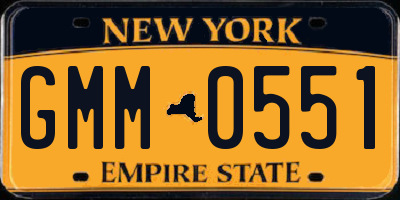 NY license plate GMM0551