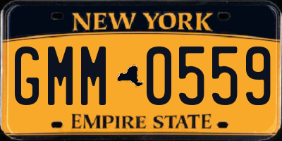 NY license plate GMM0559