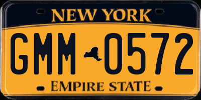 NY license plate GMM0572