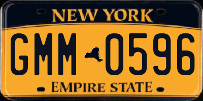NY license plate GMM0596
