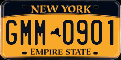 NY license plate GMM0901