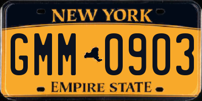 NY license plate GMM0903
