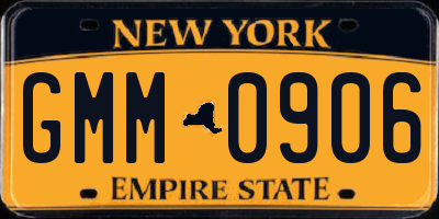 NY license plate GMM0906