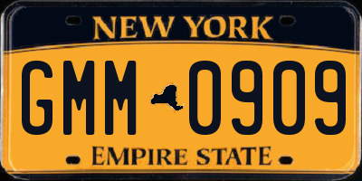 NY license plate GMM0909