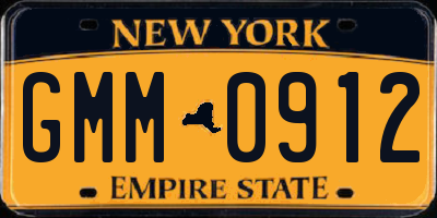 NY license plate GMM0912