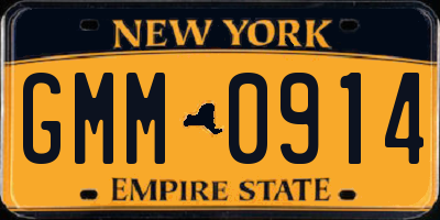 NY license plate GMM0914