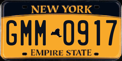 NY license plate GMM0917