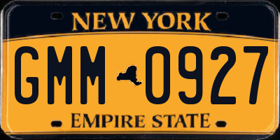 NY license plate GMM0927