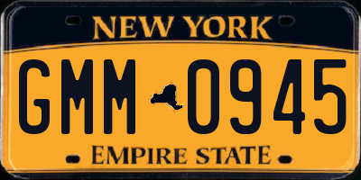 NY license plate GMM0945
