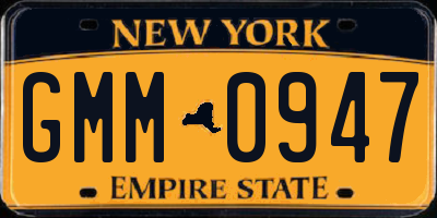 NY license plate GMM0947