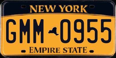 NY license plate GMM0955